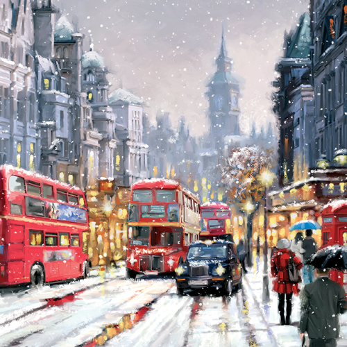 Whitehall in the Snow Personalised Christmas Card