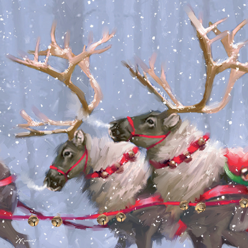 Reindeers Personalised Christmas Card