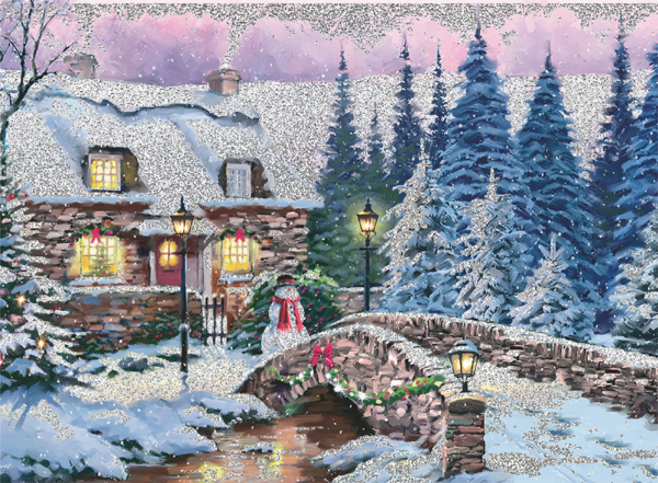 Cottage in the Woods Personalised Christmas Card
