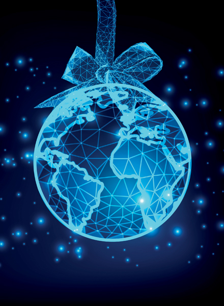 World Bauble Personalised Christmas Card