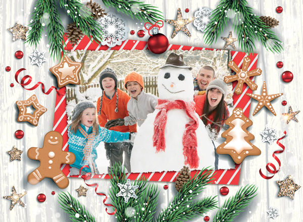 Christmas Illustration Personalised Christmas Card - Add Your Own Photo
