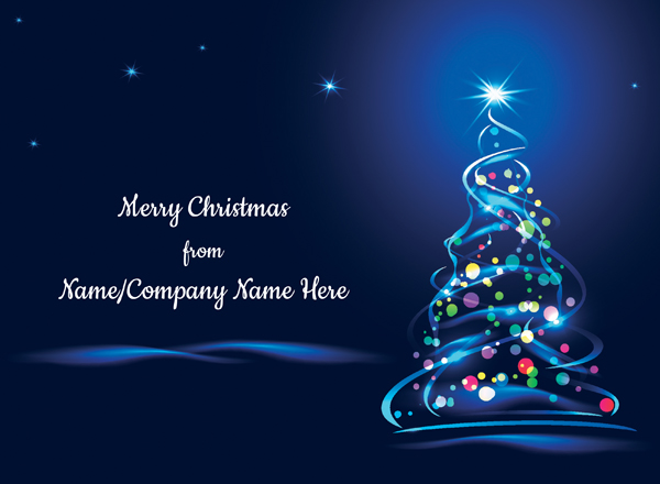 Tree of Light Personalised Christmas Card - Printed Name