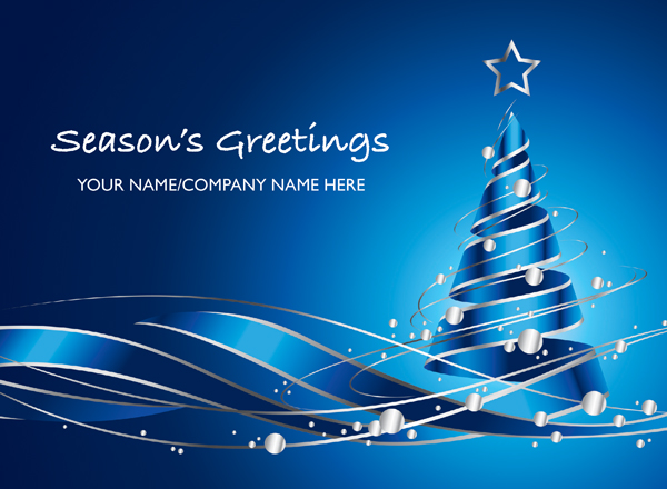 Elegant Tree Personalised Christmas Card - Printed Name