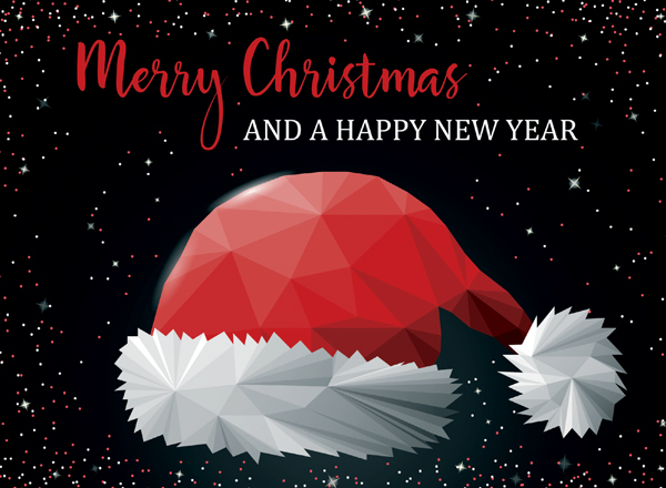 Santa's Hat Personalised Christmas Card - Front Personalised