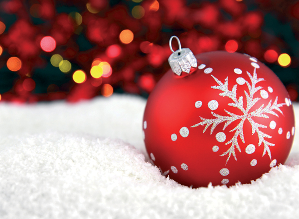 Snowflake Bauble Personalised Christmas Card