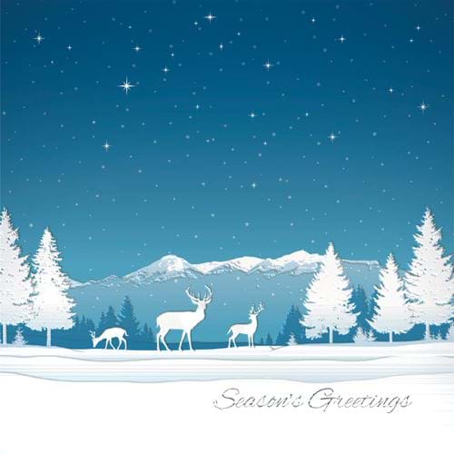 Winter Background Personalised Christmas Card