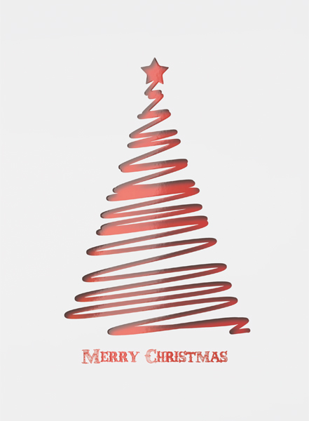 Red Christmas Tree Personalised Christmas Card