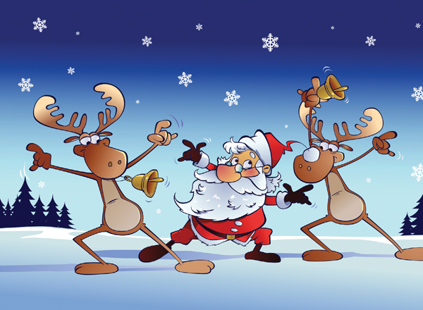 Dancing Santa Personalised Christmas Card