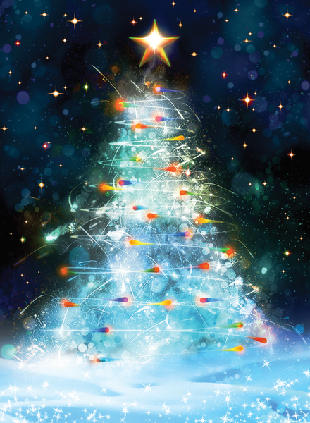 Christmas at Night Personalised Christmas Card