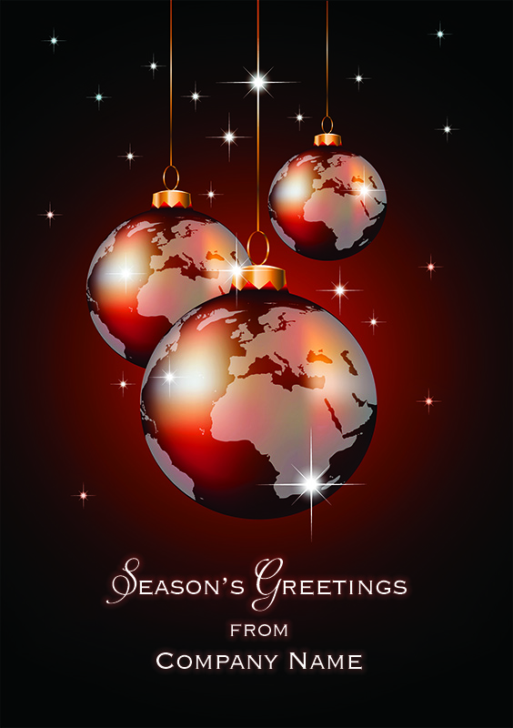 Baubles of the World Personalised Christmas Card - Front Personalisation