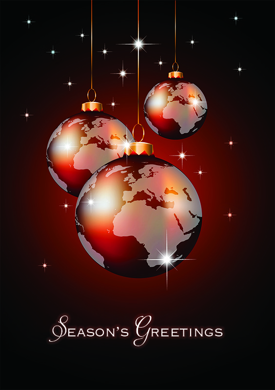 Baubles of the World Personalised Christmas Card