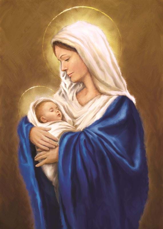 Blessed Mother Personalised Christmas Card