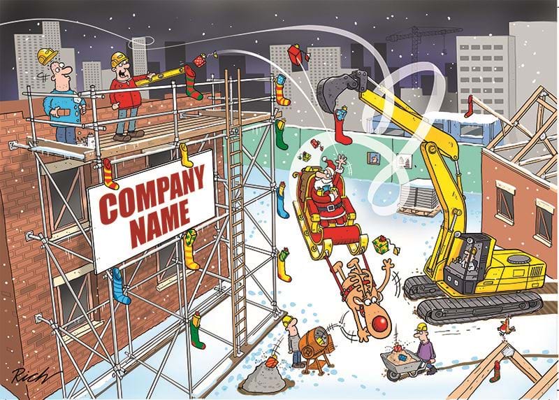 Christmas Scaffolding Personalised Christmas Card - Front Personalisation