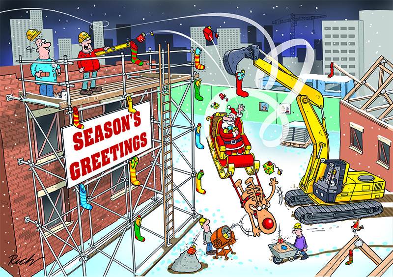Christmas Scaffolding Personalised Christmas Card