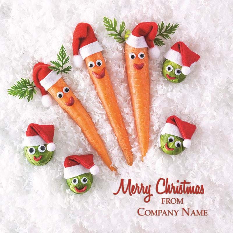 Christmas Veg Personalised Christmas Card - Front Personalisation