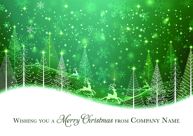 Dashing Through the Snow Personalised Christmas Card - Front Personalisation