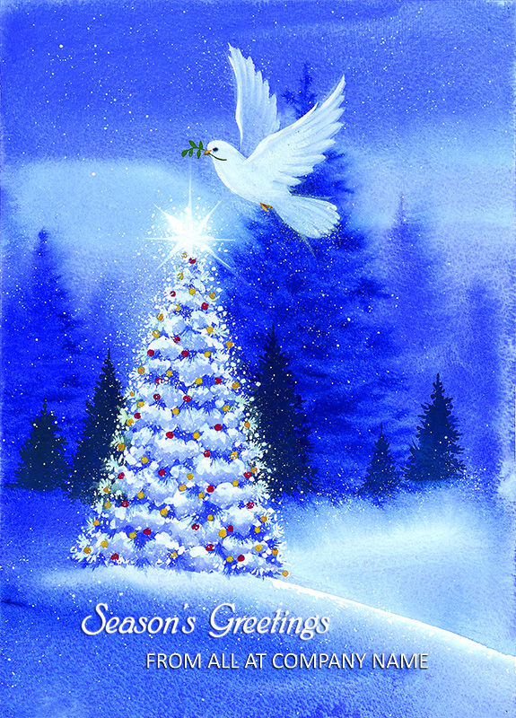 Dove of Peace Personalised Christmas Card - Front Personalisation