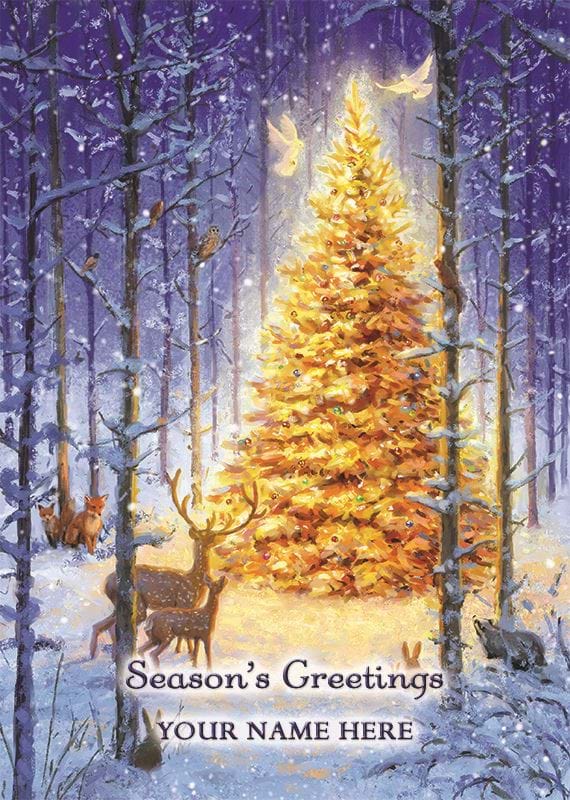 Enchanted Woodland Personalised Christmas Card - Front Personalisation