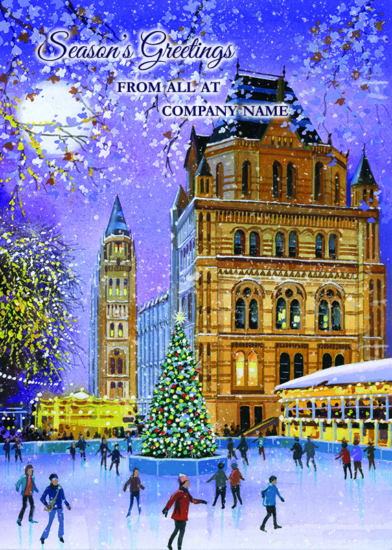 Festive Fun at the National History Museum Personalised Christmas Card - Front Personalisation