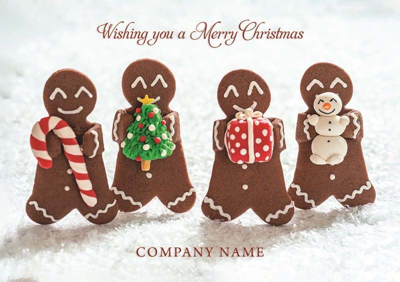 Joyous Gingerbread Personalised Christmas Card - Front Personalisation