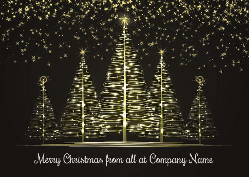 Luminous Forest - Front Personalised Christmas Card