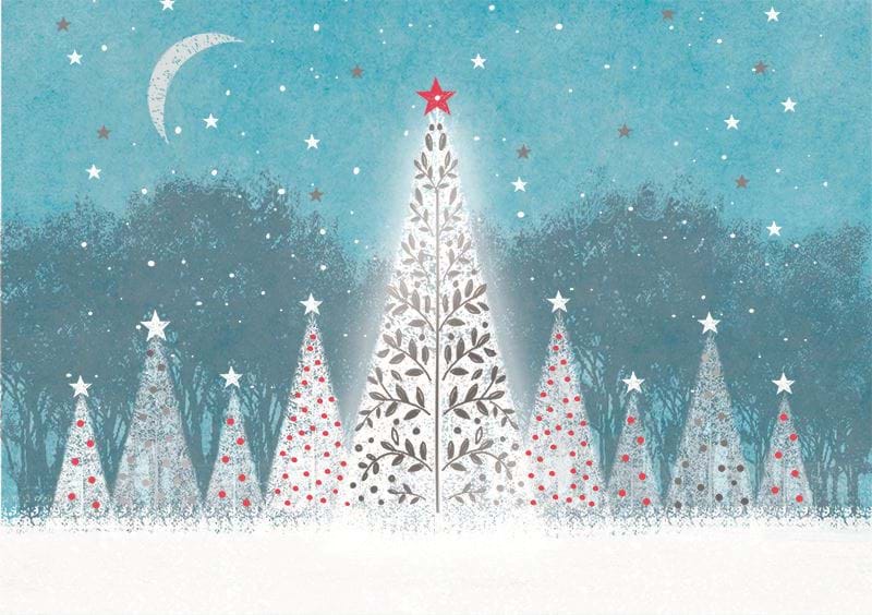 Lustrous Tree Personalised Christmas Card