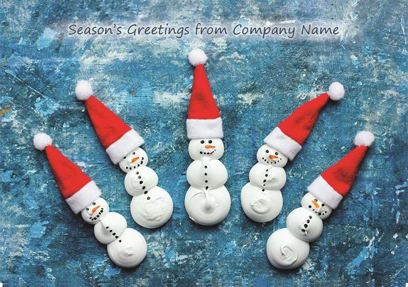 Meringue Snowmen Personalised Christmas Card - Front Personalisation