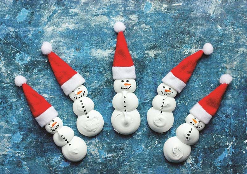 Meringue Snowmen Personalised Christmas Card