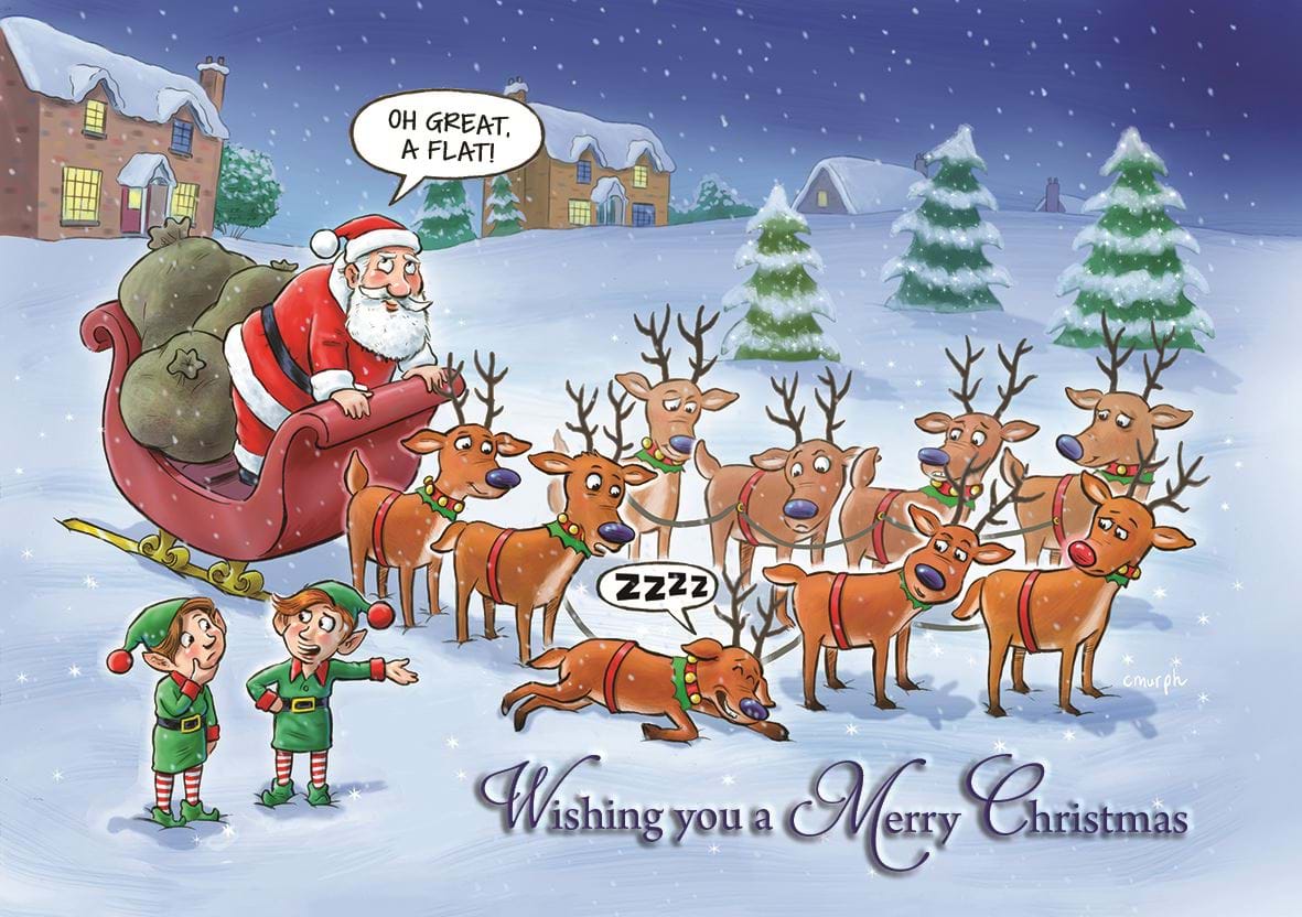 Oh Great, A Flat! Personalised Christmas Card