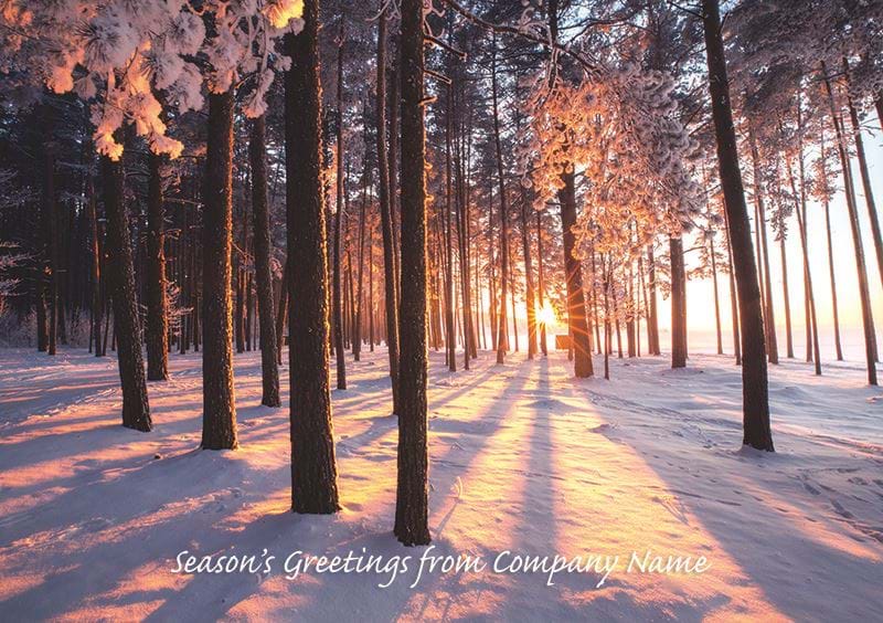 Peaceful Sunset Personalised Christmas Card - Front Personalisation