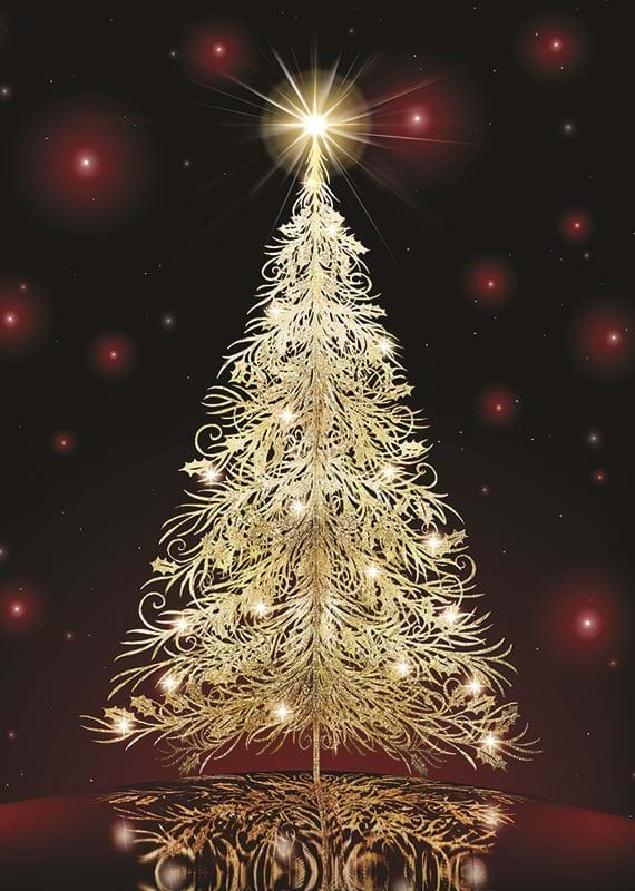 Radiant Tree Personalised Christmas Card