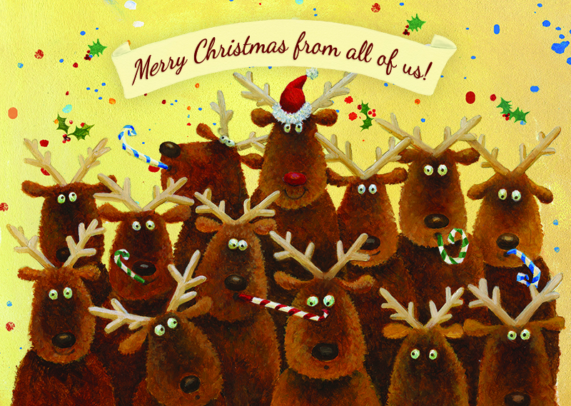 Reindeer Team Personalised Christmas Card