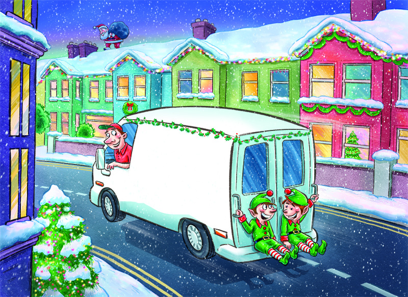 Santa's Little Helpers Personalised Christmas Card
