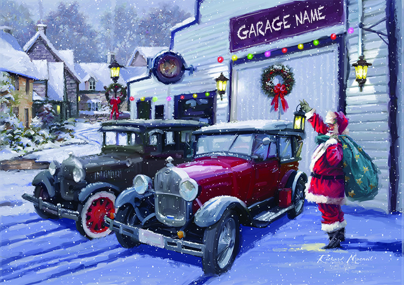 Santa's New Wheels Personalised Christmas Card - Front Personalisation