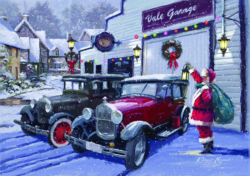 Santa's New Wheels Personalised Christmas Card