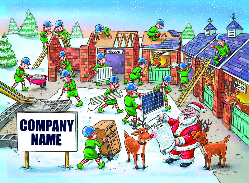 Santa's Stables Personalised Christmas Card - Front Personalisation