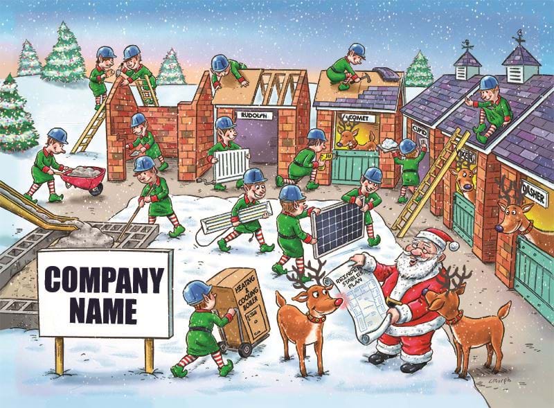 Santa's Stables - Front Personalised Christmas Card