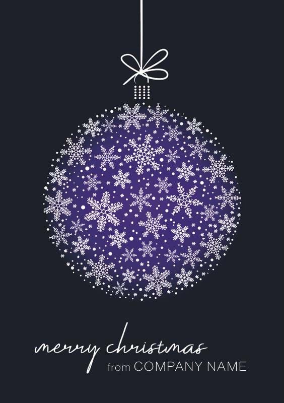 Snowflake Bauble Personalised Christmas Card - Front Personalisation