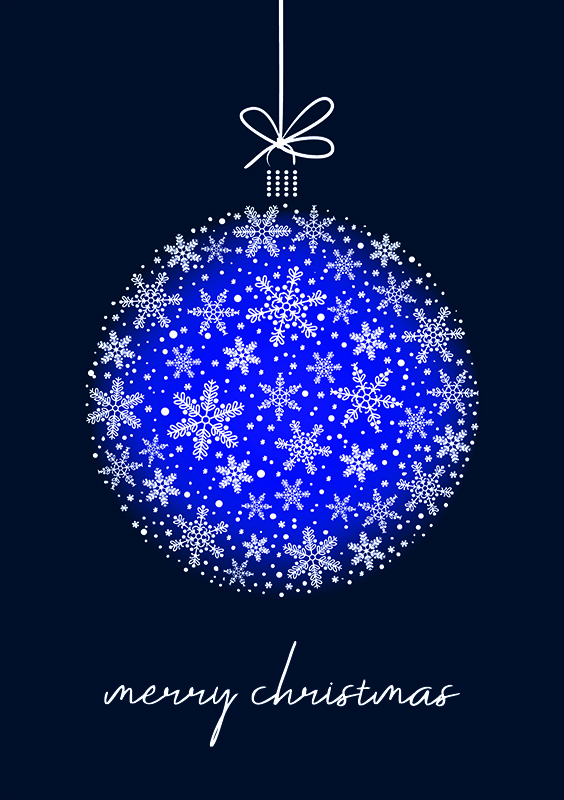 Snowflake Bauble Personalised Christmas Card