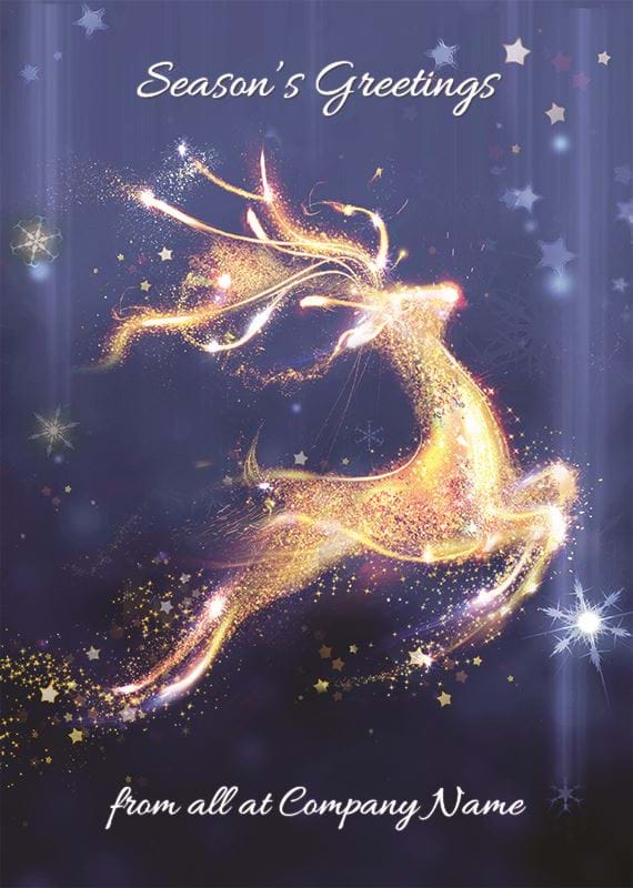 Sparkling Reindeer Personalised Christmas Card - Front Personalisation