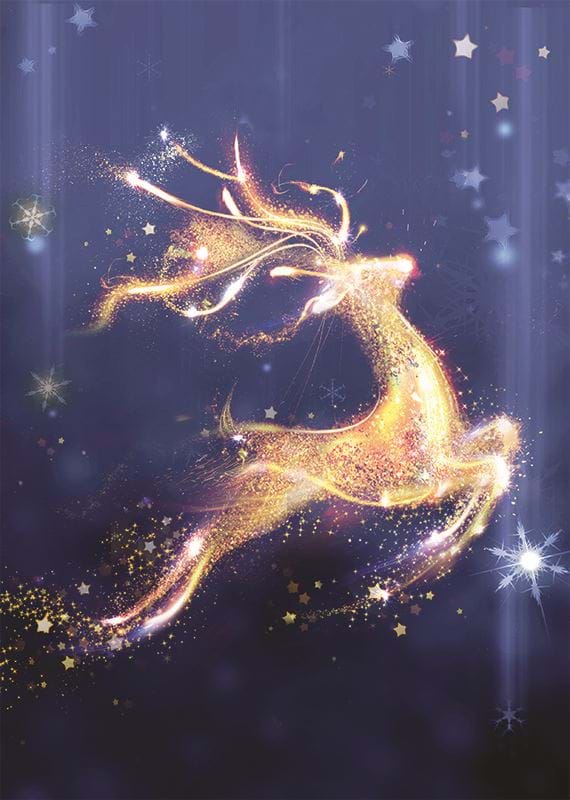 Sparkling Reindeer Personalised Christmas Card