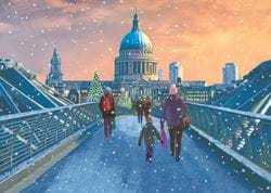St Paul's from the Millennium Bridge Personalised Christmas Card