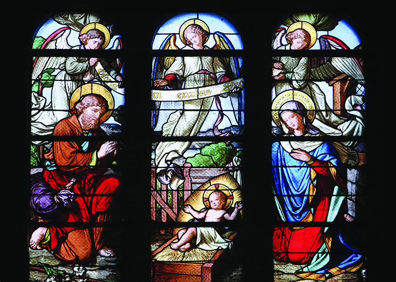 Stained Glass Window Personalised Christmas Card