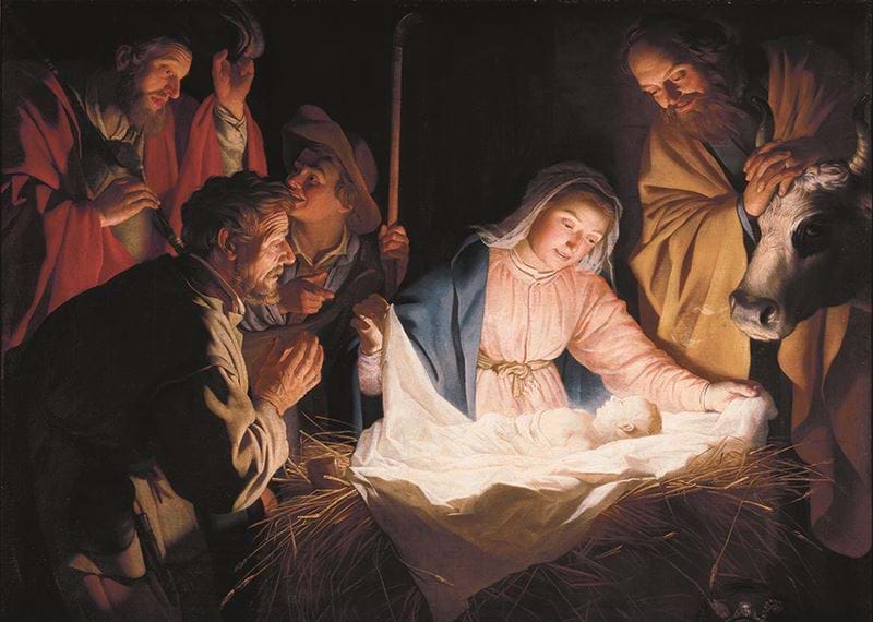 The Adoration of the Shepherds Personalised Christmas Card