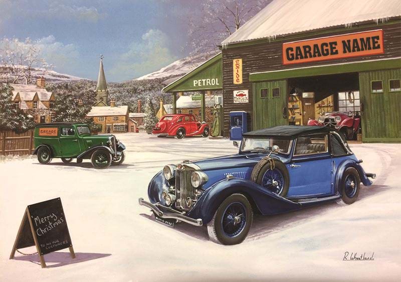 The Town Garage Personalised Christmas Card - Front Personalisation