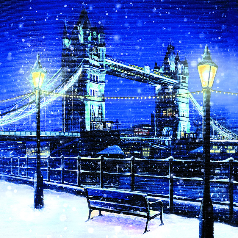 Tower Bridge at Night Personalised Christmas Card