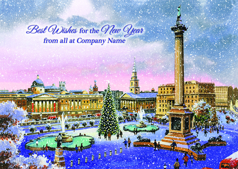Trafalgar Square Personalised Christmas Card - Front Personalisation