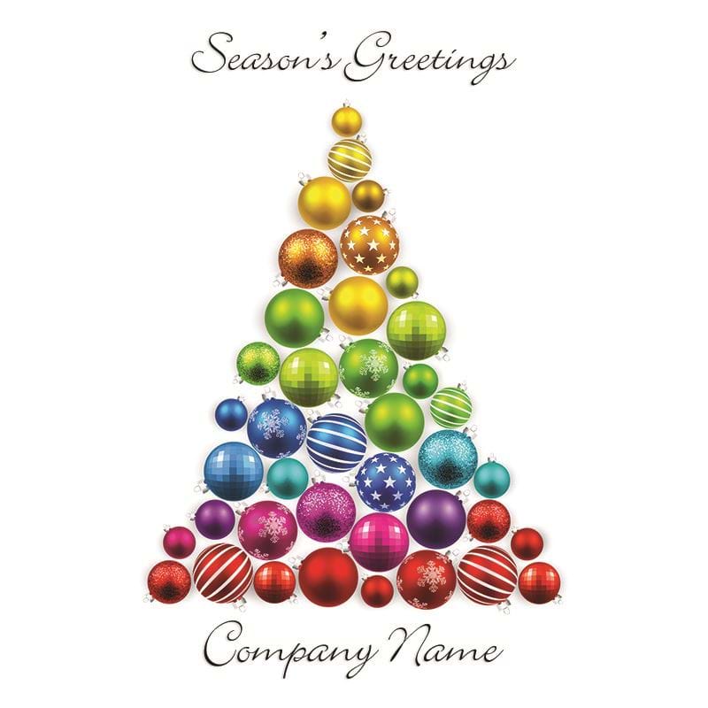 Tree of Baubles - Front Personalised Christmas Card