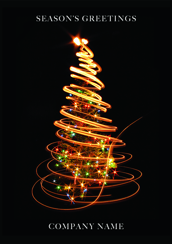Tree of Light Personalised Christmas Card - Front Personalisation