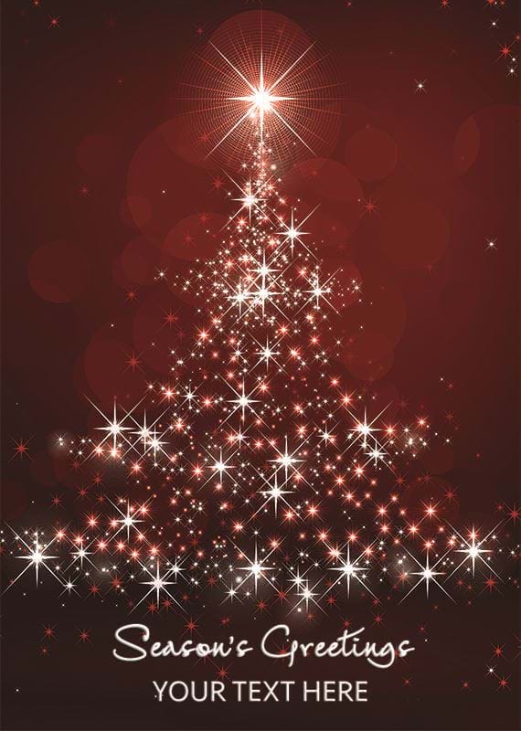 Twinkling Tree Personalised Christmas Card - Front Personalisation